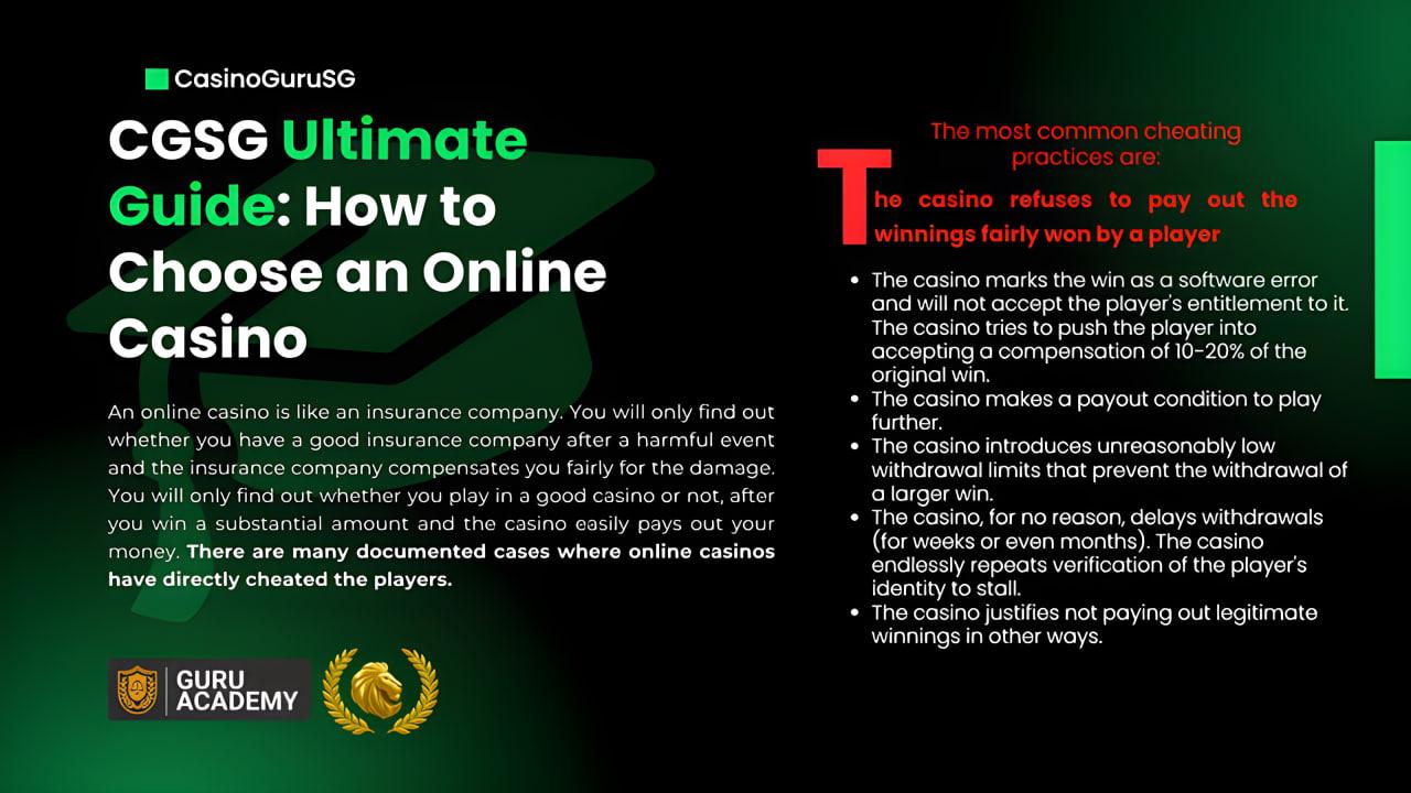 CGSG : Ultimate Guide - How To Choose an Online Casinos